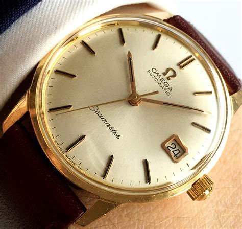 omega gold watch 1975|omega 18k solid gold watches.